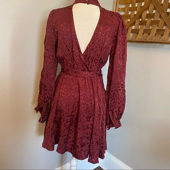 Anthropologie - Jacquard Mini Dress - wine - Picture 7 of 8